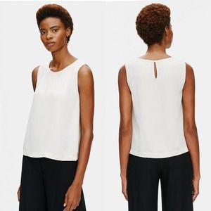 NWT Eileen Fisher Georgette Silk Boxy Tank Shell